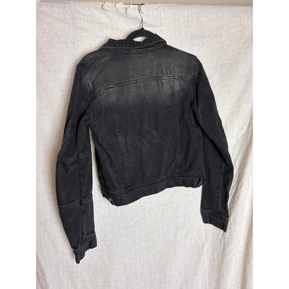 Free People We the Free Rumors Black Denim Jacket Sz. S - Picture 5 of 13